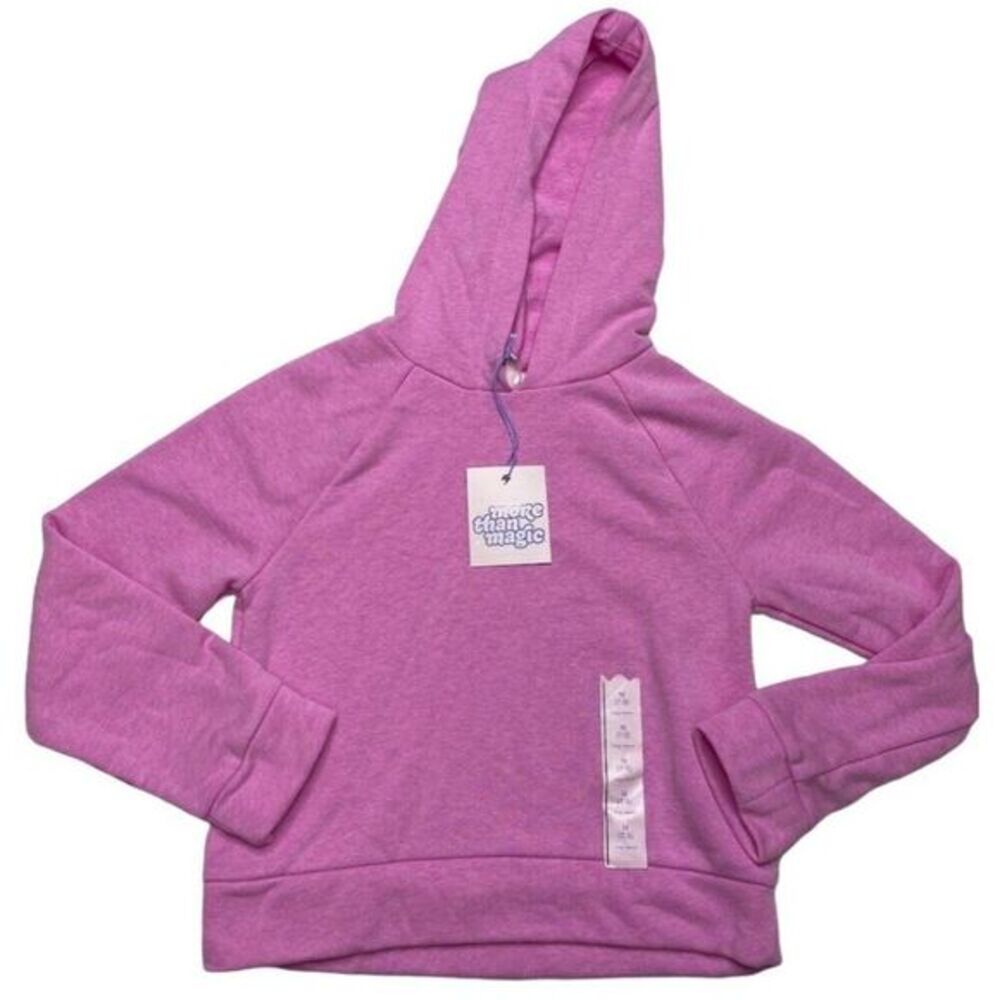 More Than Magic Hoodie Sweatshirt Girls MEDIUM 7 8 Pink White Soft Long Sleeve